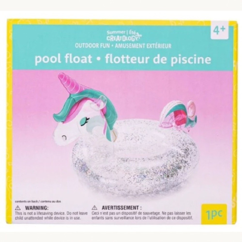 Creatology Unicorn Pool Float | Inflatable Swim Ring for Kids 53.5”